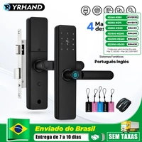 【Do Brasil】Fechadura Digital Biométrica Cartão Senha USB p/ Porta Residencial - Versão sem aplicativo