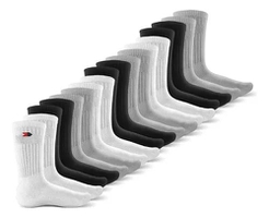 Kit 15 Meias Esportivas Cano Alto Algodão 