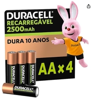 Duracell Pilha AA Recarregável 2500mAh c/ 4 un.