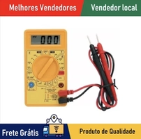 [R$12 Moedas/BR] Multímetro Digital Dt-830 Dcv Acv Dca Diodo Com Bateria 9v
