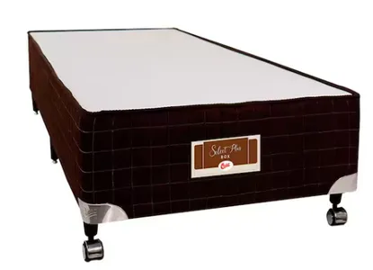 Base Box de Solteiro Castor Sellect P com Revestimento em Tecido Suede 40x88x188cm - Marrom