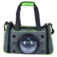 Bolsa de Transporte Luna Pet Prizi Cinza e Verde- 38x26x23CM