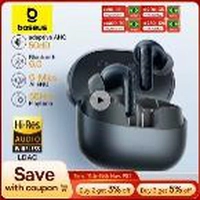 [Com Cashback R$102] Fone Bluetooth Baseus EP10 Pro TWS, IP55, 55h de Bateria, Graves Potentes