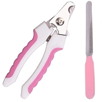 Cortador De Unhas Pet Weemsbox Kit Alicate e Lixa Para Cães e Gatos (Branco e Rosa)