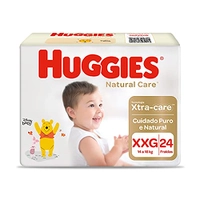 [26,91 na recorrência] Fralda Huggies NATURAL CARE XXG 24 unidades