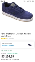 Tênis Nike Ebernon Low Prem Masculino - Azul e Branco