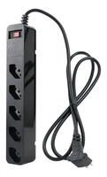 Filtro De Linha Energia 5 Tomadas Protetor Elétrico Cabo 1 Metro cor Preto 127V/220V