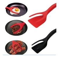 Espátula Ovo Clip Pegador Panqueca Tapioca Omelete Carne Cor Vermelho