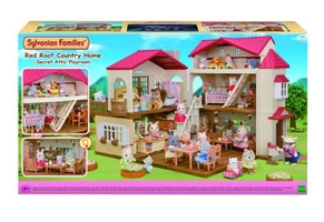Casa Telhado Vermelho com Luzes e Sotão Secreto Sylvanian Families