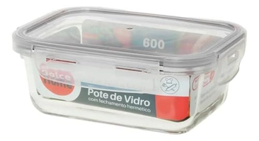 Pote Hermético de Vidro 660ml p/ Marmita