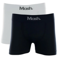 Kit Cueca Mash Boxer Micro Sem Costura 2 Peças - Branco/Preto