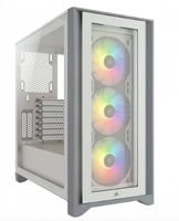 Gabinete Gamer Corsair iCUE 4000X RGB, Mid Tower, Vidro Temperado, ATX, White, Sem Fonte, Com 3 Fans