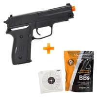Pistola de Airsoft P226 2124 Spring – Vigor + BBS + Alvos