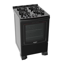 Fogão Dako 4 Bocas Glass com Mesa de Vidro Temperado - Preto