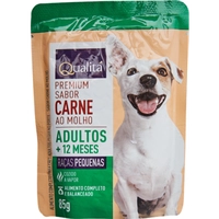 Ração QUALITÁ Carne ao Molho Para Cães Adultos Sachê 85g | R$ 1