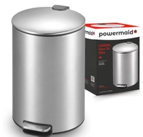 Lixeira de Inox Escovado Slim 3 Litros Com Pedal - Powermaid