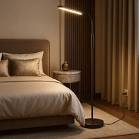 Abajur De Chao Led Articulada 360 Graus Pedestal Para Quarto