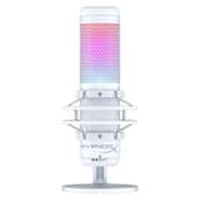 Microfone Gamer HyperX QuadCast S Podcast, Antivibração, LED RGB, USB, Compatível com PC, PS4 e Mac, Branco - 519P0AA