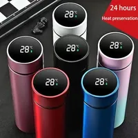 [DoBrasil] Garrafa Térmica 500ml Com Led Temperatura Inox Água Café Display Digital