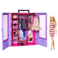Barbie Fashion & Beauty Conjunto de Brinquedo Novo Armário de Luxo com Boneca para crianças a partir de 3 anos