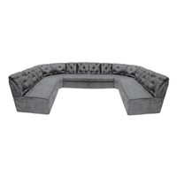 Sofá de Canto 12 Lugares Espuma D33 Cinza