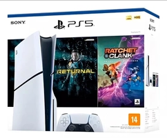 Console PlayStation 5 Midia Fisica Slim Branco 1TB Returnal e Ratchet e Clank Controle Sem Fio Dualsense Branco