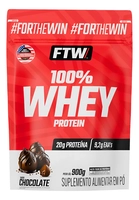 (2x R$ 107,80) 100% Whey Protein Refil 900g Sabor Chocolate - FTW