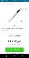 Faca Cold Steel San Mai Trail Master Plus Mega Power Top Turbo - R$3.787