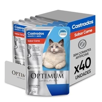 Ração Úmida p/ Gatos Castrados Carne 85g c/40