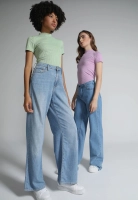 Kit 2pçs Camiseta Forever 21 Canelada Verde/Lilás