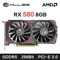 [Taxa Inclusa] Placa de Vídeo MLLSE AMD RX 580 8GB 2048SP GDDR5 256Bit PCI-E 3.0 × 16 8Pin Radeon GPU 