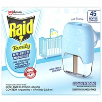 [Rec/ "+ Por -" R$ 12,40] Raid Repelente Elétrico Líquido 45 Noites Family Aparelho+Refil