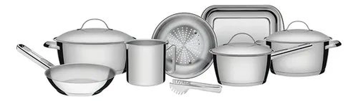  TRAMONTINA - Conjunto de Panelas Inox 7 Peças com Pegador 