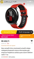 [Somente 29/11] - Smartwatch Amazfit Pace | R$314