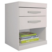 Mesa de Cabeceira Santos Andirá Havana com 2 Gavetas e Nicho - Branco