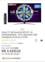 [Cliente Ouro] TV LG 55 Nano86sna - 120hz | R$3329