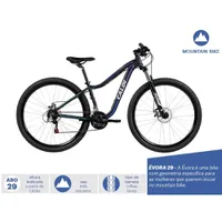 Bicicleta MTB Évora Aro 29 - Suspensão Câmbio Shimano Freio a Disco 21 Velocidades  | R$1.299