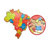 Quebra-Cabeça Mapa do Brasil em Madeira Infantil