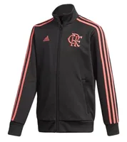 Jaqueta Juvenil Flamengo Adidas 3-Stripes Track Top - Preto 