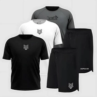 Kit 5 Peças Dry 3 Camisetas e 2 Bermudas Alpha Co