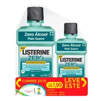  Kit Antisséptico Bucal Listerine Cool Mint Zero 500ml + 250ml