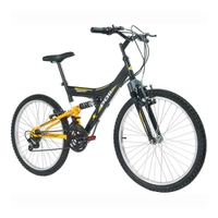 Bicicleta Polimet Full Suspension Kanguru Quadro 16/Aro 24/18 Velocidades Preto 7021