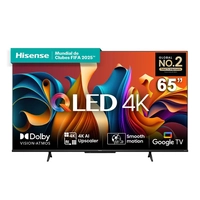 Smart TV 65" Hisense Ultra HD 4K QLED, Google TV com HDR10+, Dolby Atmos, Modo Esporte, Modo Jogo e Compatível com Alexa - 65A51HUA