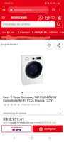 Lava E Seca Samsung WD11J64E4AW Ecobubble Wi-Fi 11Kg wd6000 Branca 127V - R$3757