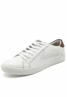 Sapatênis Couro Acostamento Liso Branco - R$100