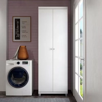 Armário Multiuso Bartira Gigante 2 Portas e 5 Prateleiras Branco Fosco