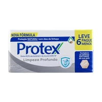 [R$7 - REC/+POR-/MISSÃO] 10x Sabonete em Barra Protex Limpeza Profunda 85g 6 unidades 