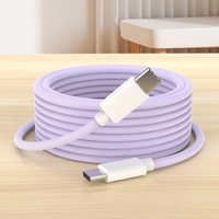 8 Cabos USB-C 60W 3,5m p/ iPhone 16 e Android, roxo