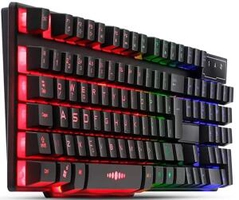 Teclado Semi Mecânico Gamer Multimídia LED RGB USB ABNT2 Anti-ghosting | R$85