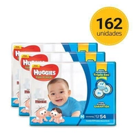 Kit 3 Fraldas Huggies Turma Da Mônica Mega M - 162 Unidades